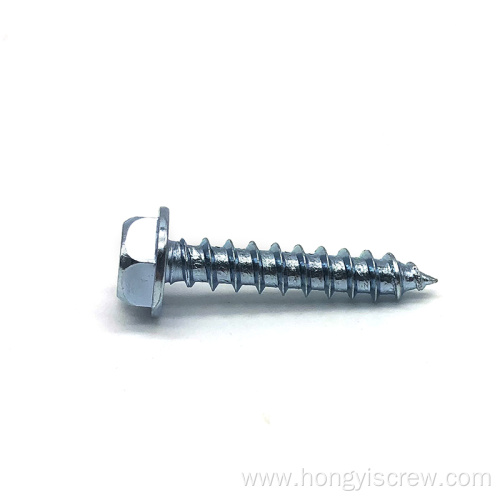 Blue white zinc Hex Head Self Tapping Screw